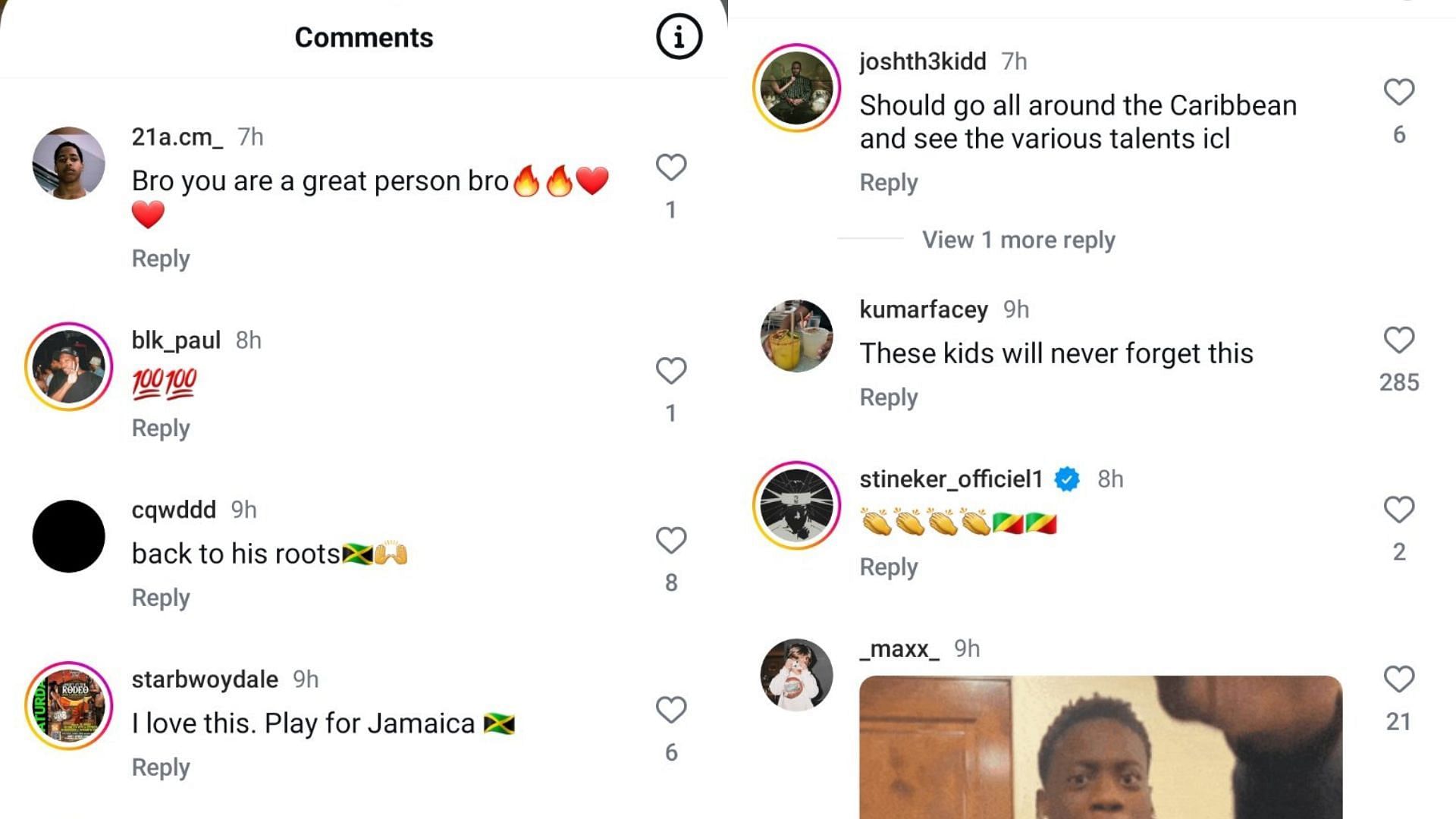 College hoops fans react to AJ Dybantsa giving away basketball gear to children in Jamaica. Source: Instagram/@aj.dybantsa